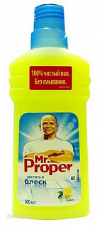 Моющая жидкость для мытья полов и стен Мистер Пропер лимон