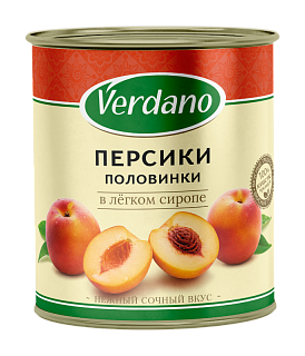 Персики половинки в сиропе, Verdano