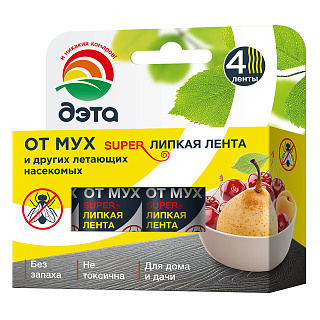 Лента липкая Дэта от мух, 4шт