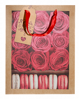 Пакет вертикальный крафтовый "Я тебя люблю"