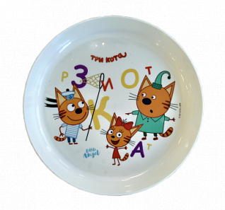 Детская тарелка-обучайка Три кота