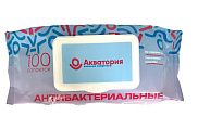 Салфетки влажные Акватория Антибактериальные, клапан 100шт