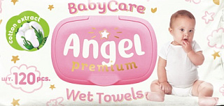 Салфетки влажные Ангел (розовый) 120 шт. с клапаном