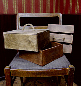 Ящик деревянный с крышкой и канатной ручкой 25*25*10 см