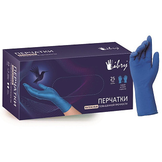 Перчатки латексные повышенной прочности Либри HIGH RISK размер М, 25 пар