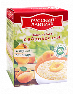 Каша "4 злака" с абрикосами в пакете для варки "Русский завтрак"