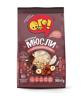 Мюсли ОГО! с шоколадом и орехом, запеченные