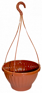 Горшок-кашпо 3,5 л.  подвесной коричневый с подставкой Мирабель