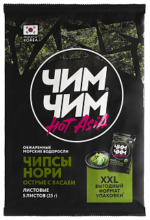 Чипсы нори Васаби XXL листовые, 5 листов, Чим-Чим
