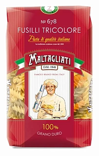 Макароны Maltagliati Спираль трехцветная