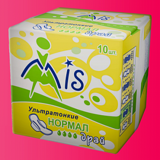 Прокладки женские MIS ультратонкие нормал драй (4капли), 10 штук