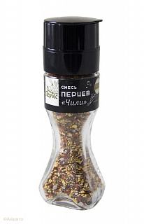 Смесь перцев "Чили" в мельнице Перчес Смесь перцев "Чили" в мельнице Перчес