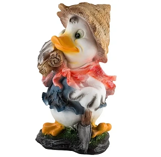 Фигурка садовая Утенок в шляпе с лопатой Н-38см 1шт