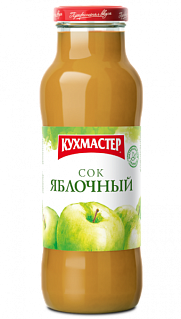 Сок Яблочный с мякотью в стеклянной бутылке Кухмастер 0,68 л