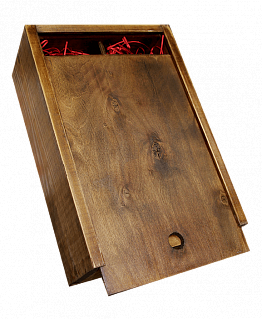 Ящик деревянный с двумя отсеками и задвигающейся крышкой