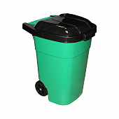Бак для мусора 65л. на колесах (зеленый) Альтернатива