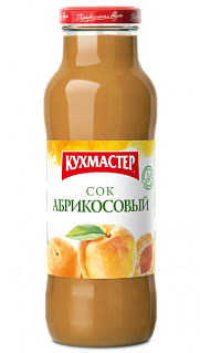 Сок Абрикосовый с мякотью Кухмастер в стеклянной бутылке 0,68 л