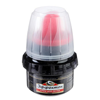 Крем для обуви Эффектон-Люкс, черный, банка с губкой