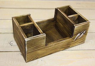 Подставка "Лодочка" с 4мя отсеками и с большим отделом, 14*25*10 см.