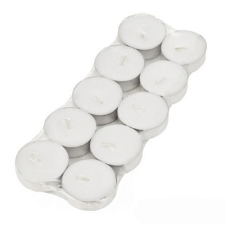 Свеча в гильзе белая Геста, 10 шт.