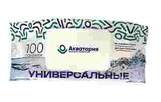 Салфетки влажные Акватория Универсальные, клапан 100шт