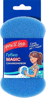 Губка для посуды пористая силикон, MAGIC, 1шт