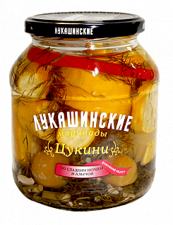 Цукини маринованные со сладким перцем и алычой Лукашинские