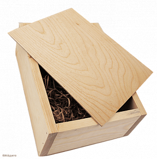 Ящик деревянный средний с крышкой 24*19*8 см