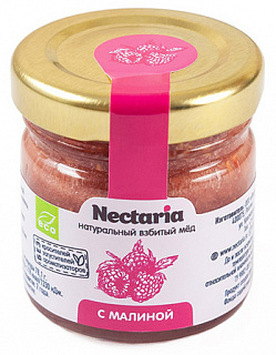 Натуральный взбитый мед с малиной Nectaria