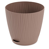 Горшок цветочный Флис 2л, с с прикорневым поливом, какао, Альтернатива