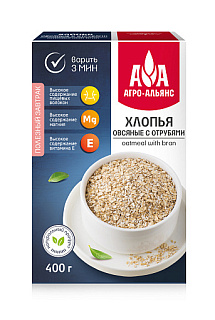 Хлопья овсяные с отрубями, Агро-Альянс Экстра