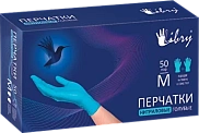 Перчатки нитриловые Либри голубые текстур, размер M, 50пар