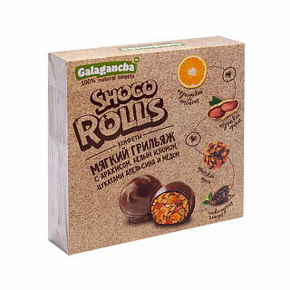 Конфеты Shoco Rolls с арахисом, изюмом, цукатами апельсина, медом, Берестов А.С.