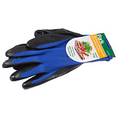 Перчатки садовые PARK полиэстер+нитрил, р-р 9 (L) сине-черные
