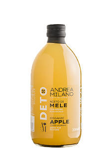 Уксус органический яблочный нефильтрованный DETO 5%, Andrea Milano