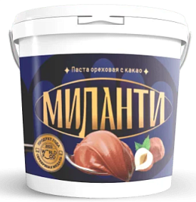 Паста ореховая с какао Миланти