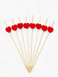Шпажки Еврохаус Сердечки бамбук, 24 штук