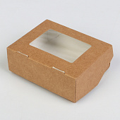 Крафт коробка с окошком 10*8*3.5 см