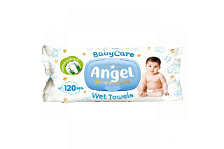 Салфетки влажные Ангел (голубой) 120 шт. с клапаном