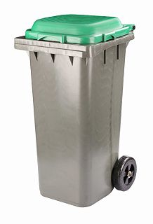 Бак для мусора 120 л на колесах зеленый Альтернатива