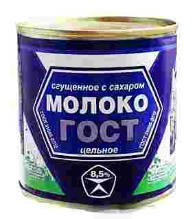 Молоко сгущенyое цельное, ж/б ГОСТ 8,5% Назарово