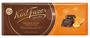 Темный шоколад KF со вкусом апельсина FAZER
