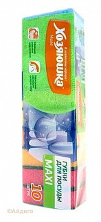 Губка для посуды Хозяюшка Мила макси 10шт