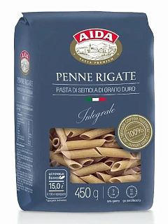 Макароны цельнозерновые Перо Penne Rigate AIDA, Агро-Альянс