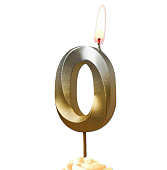 Свеча тортовая цифра "0"