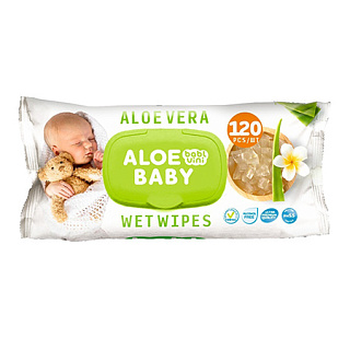 Салфетки влажные BABLVini Алоэ Беби 120 шт. с клапаном